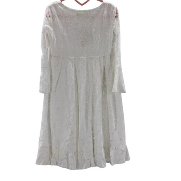 BOW DREAM SZ 8 Y white lace long sleeve flower girl party dress NEW B103 - Picture 2 of 9